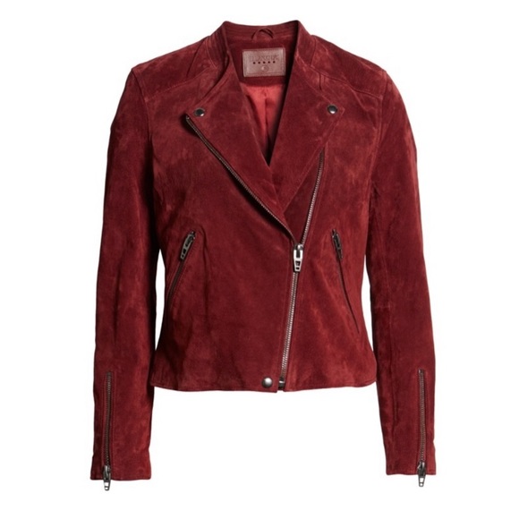 Blank NYC Jackets & Blazers - NWT Blank NYC Suede Moto jacket in Deep Red, size Small
